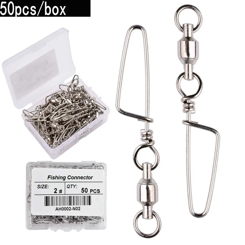 Fishing Hook Stainless Steel - Bộ 50 Câu Cá Bi Xoay