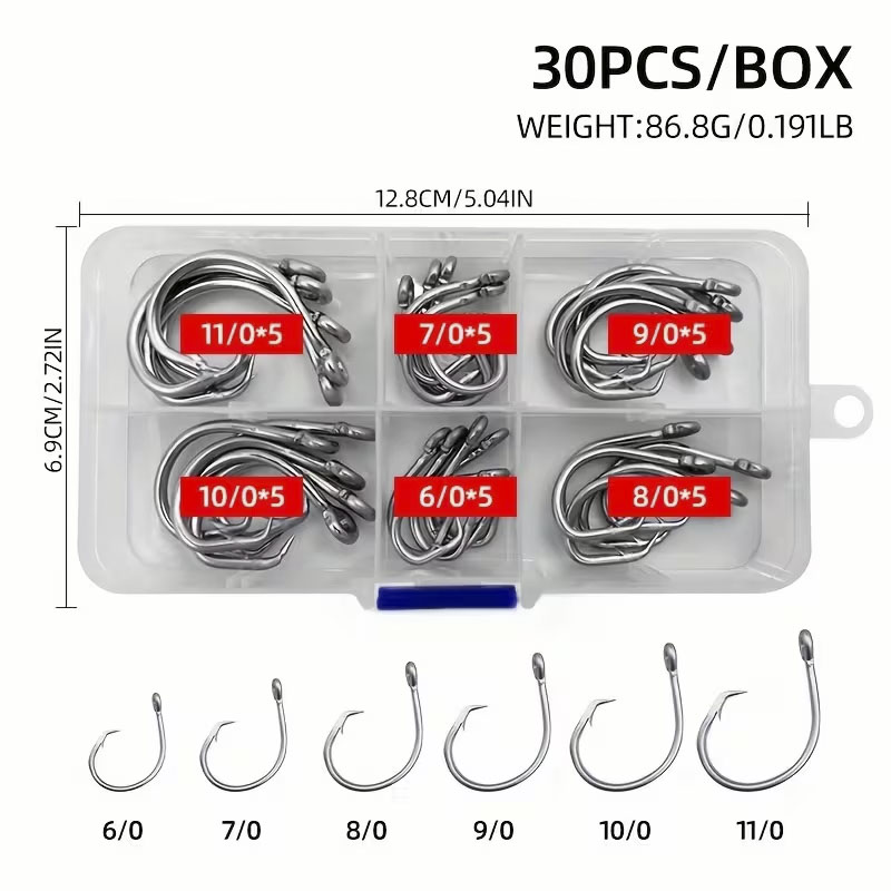 30pcs/box Fishing Hooks Stainl - đánh giá và giá Fishing Hook Circle
