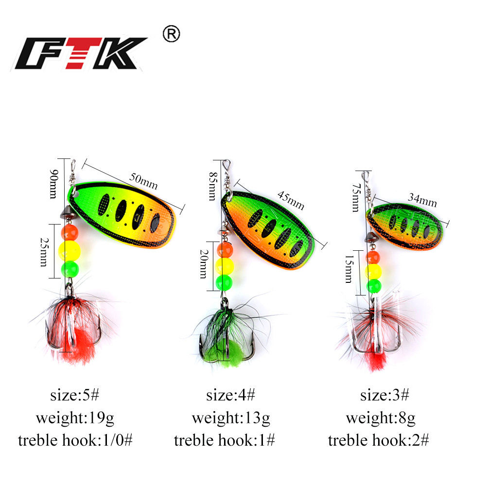 FTK Metal Fishing Lure Spinner - đánh giá và giá Fishing Hook Treble