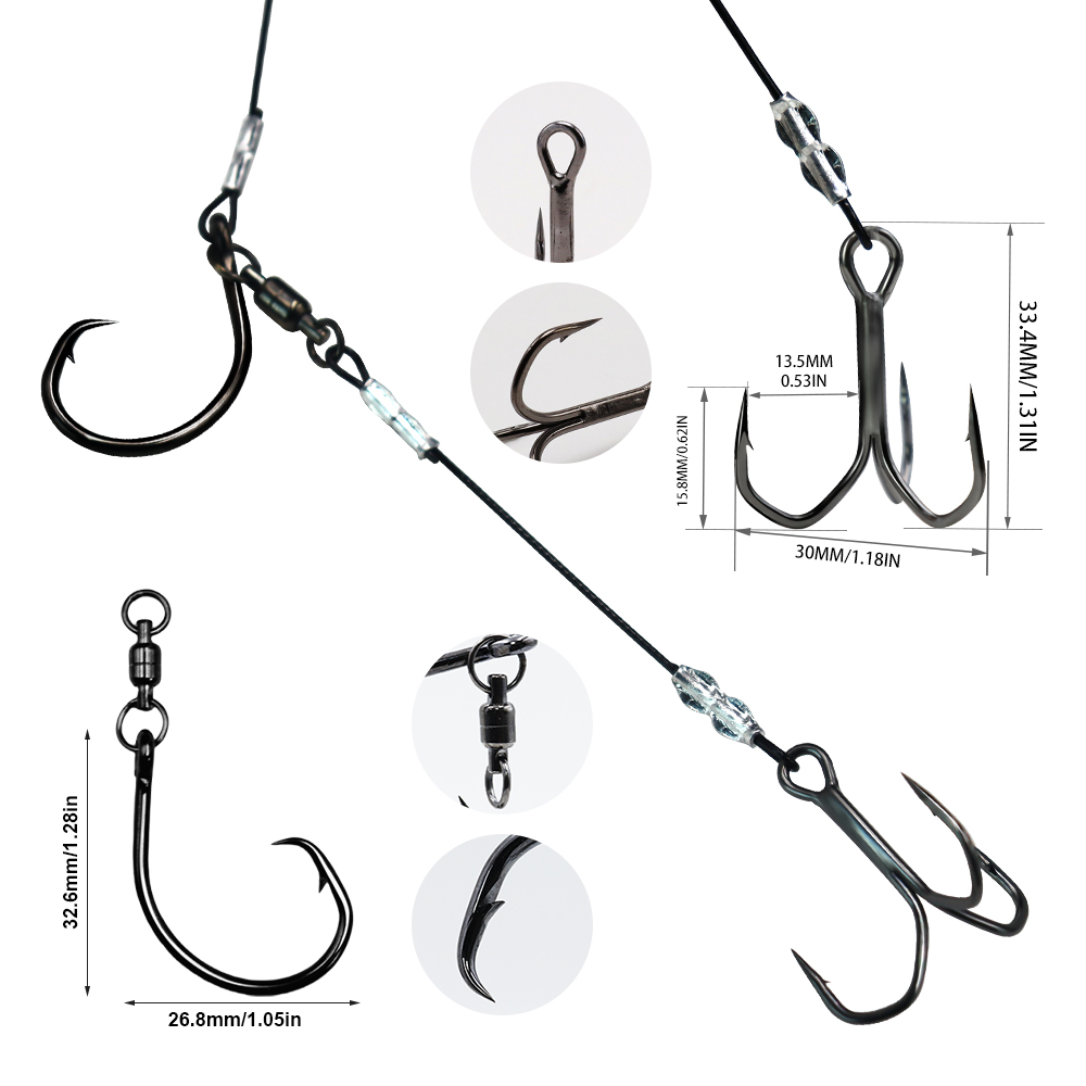 ZYZHE 1/3/5pcs Stinger Rigs Li - đánh giá và giá Fishing Hook Circle