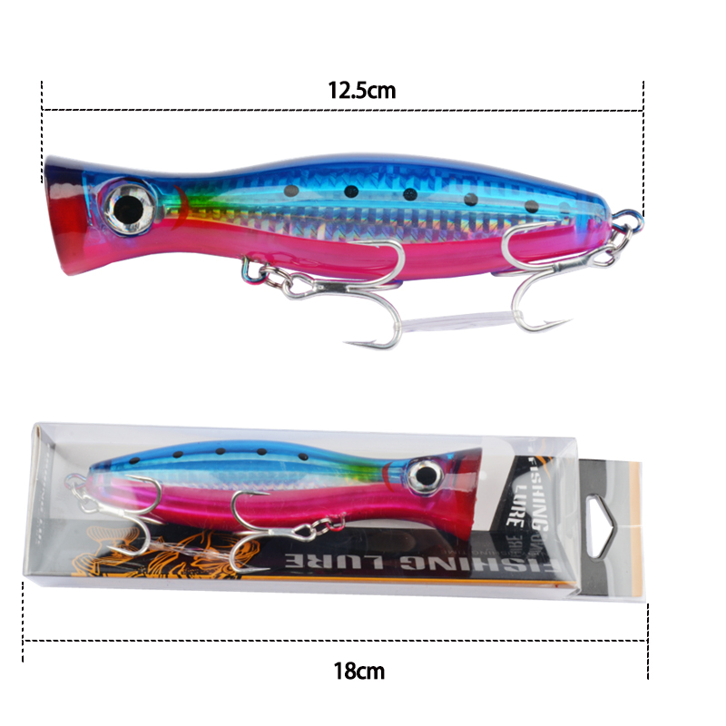 1pc 43g Big Popper Floating Wo - đánh giá và giá Fishing Hook Treble