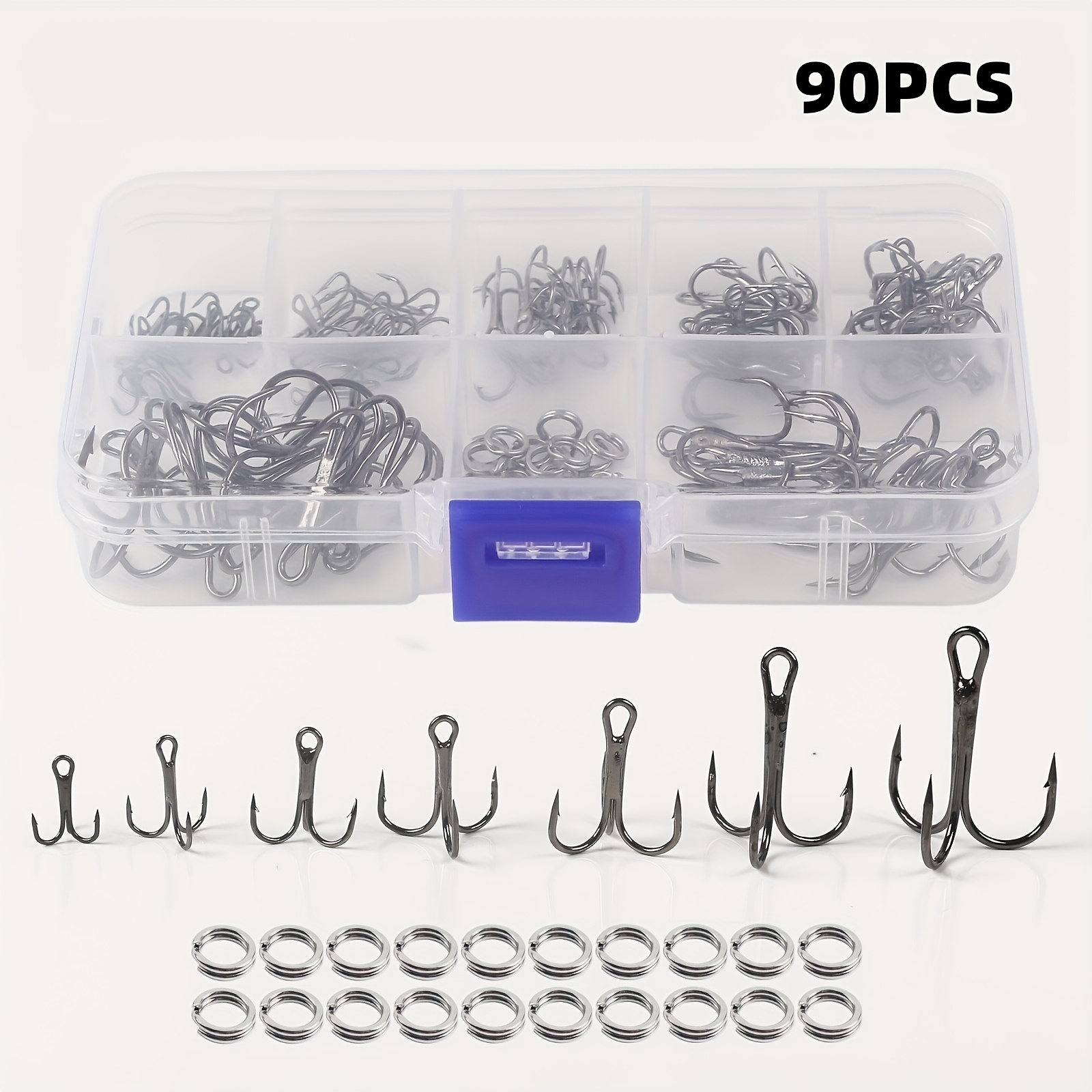 90pcs/set The lure triple-hook - đánh giá và giá Fishing Hook Assortment
